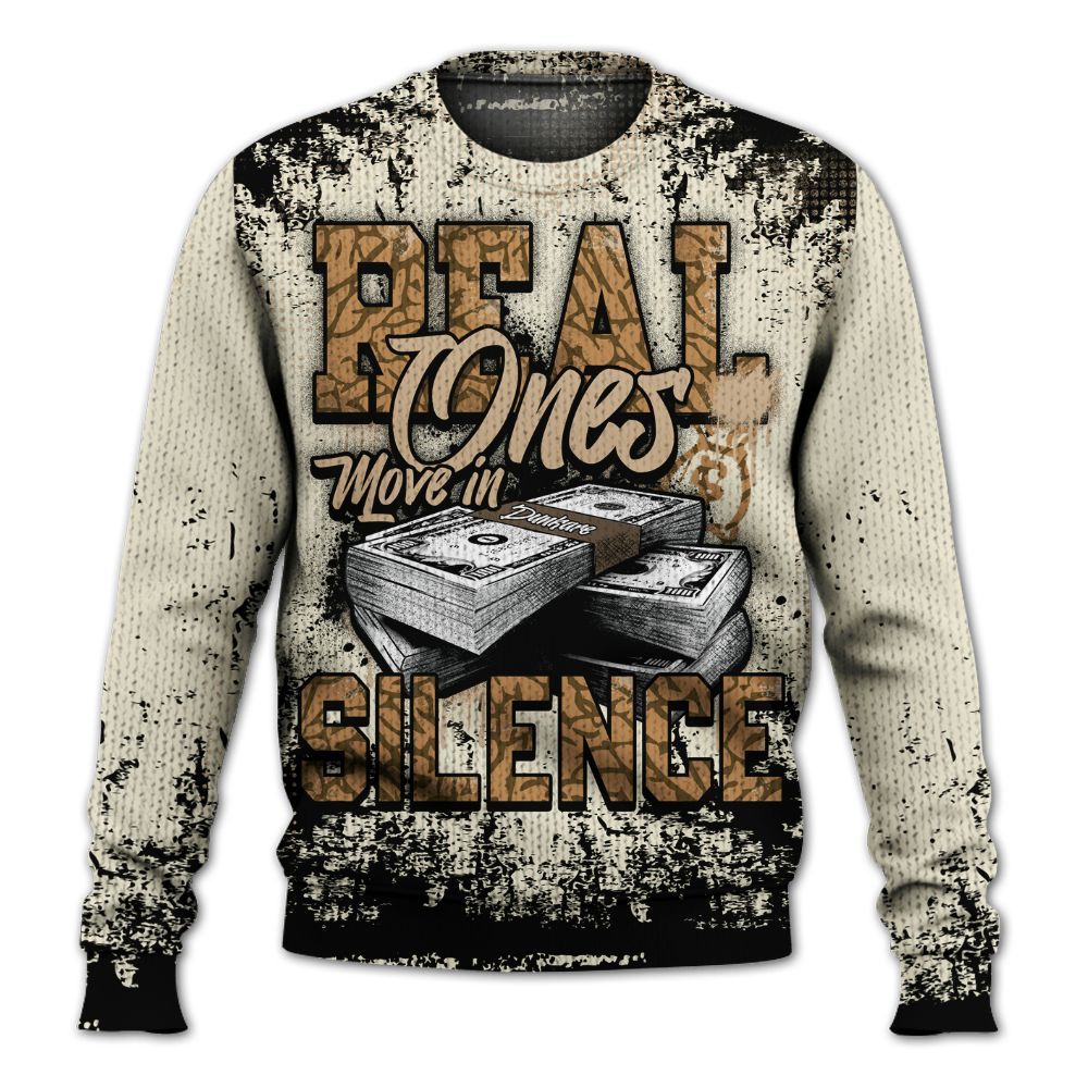 Knitted Sweater To Match Orewood Brown 3s - Move In Silence Money Street Retro