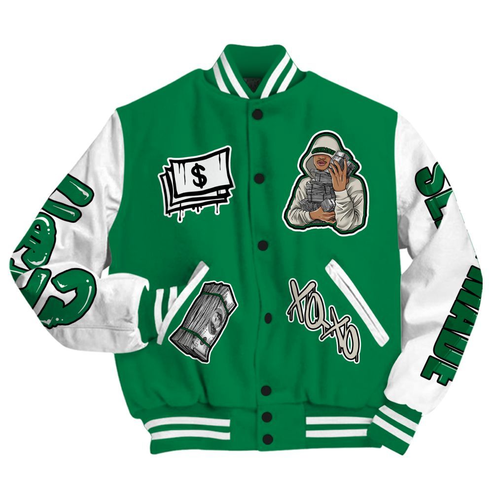 Varsity Jacket To Match Lucky Green 2s - Selfmade Unique All Over Print