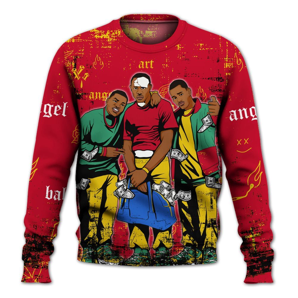 Sweatshirt To Match Miro 7s - Paid In Full Money All Over Print