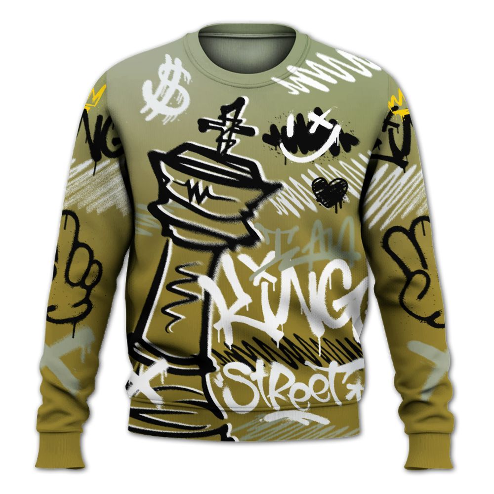 Sweatshirt To Match Air Flightposite Metallic Gold - Street King Chess Streetwear All Over Print