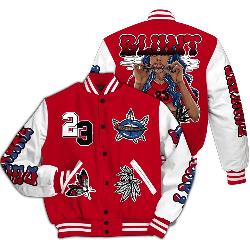 Varsity Jacket To Match Air Griffey Max Black Red Navy Blue 1s - Bluntz Unique All Over Print