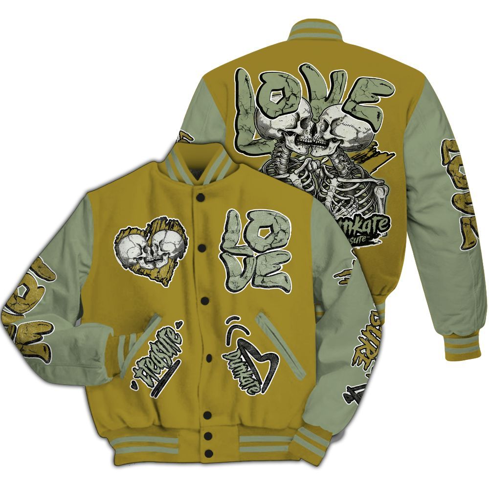 Varsity Jacket To Match Air Flightposite Metallic Gold - Skull Bear All Over Print