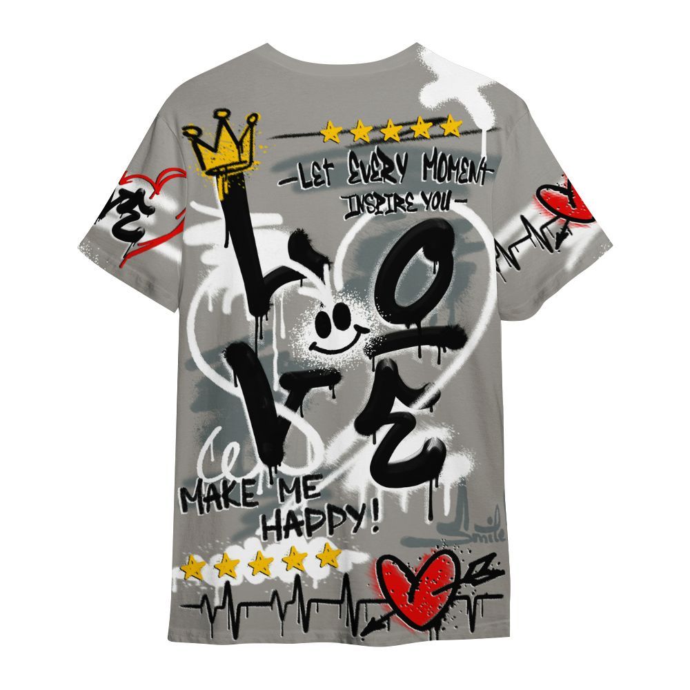 Shirt To Match Cool Grey 9s - Happy Love Beats Graffiti Streetwear All Over Print