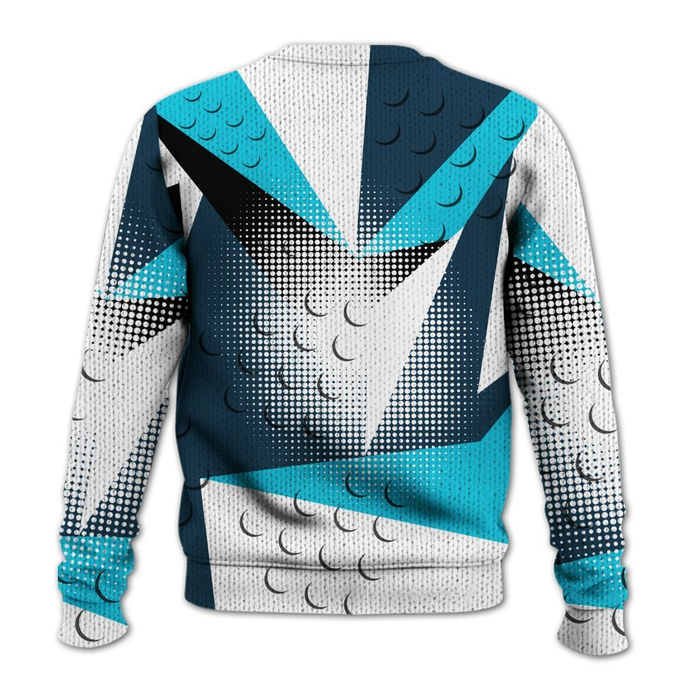 Knitted Sweater To Match Air Navy Baltic Blue - Poly Custom Name Number 23 5s