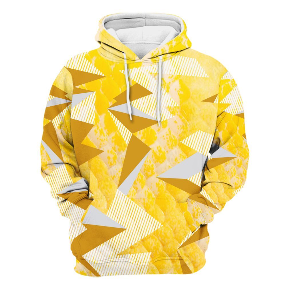 Hoodie To Match Low Yellow Python 11s - Geometric Camouflage Pattern All Over Print