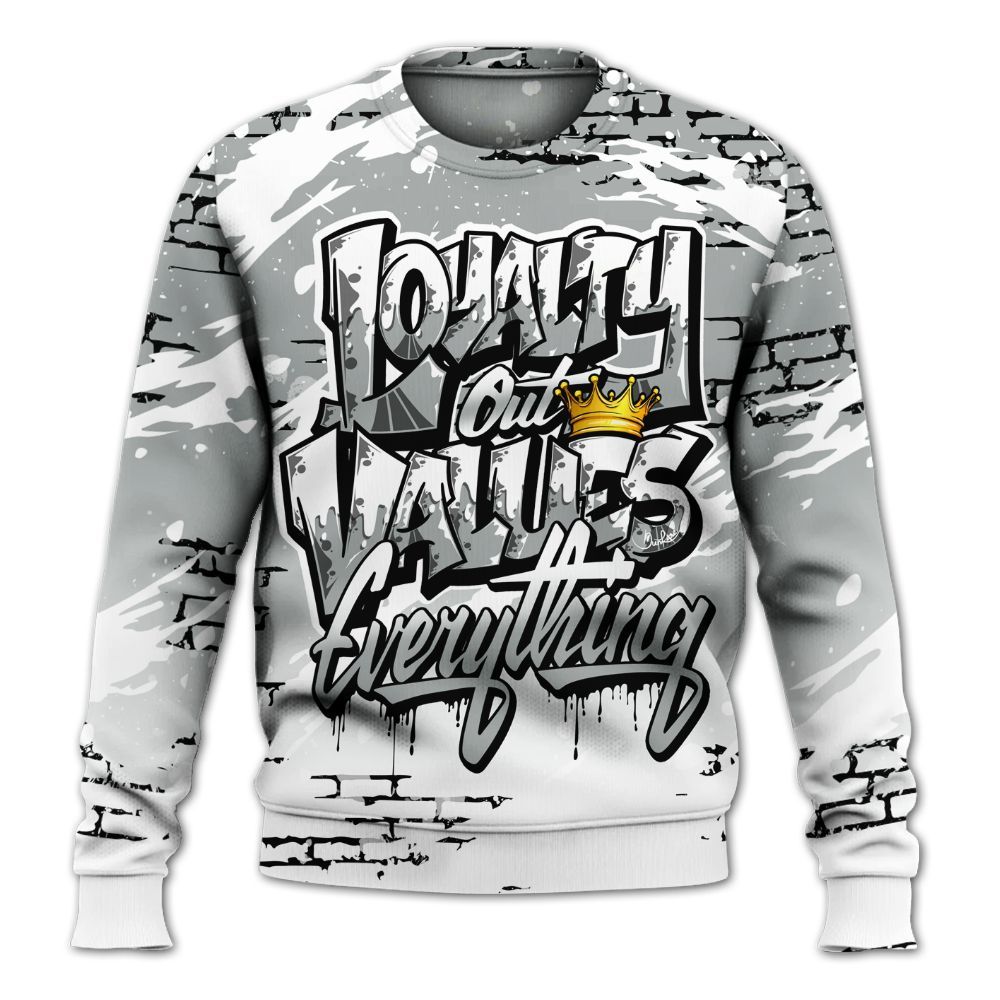 Sweatshirt To Match Dunk Low White Light Smoke Grey - Values Of Loyalty Drip All Over Print