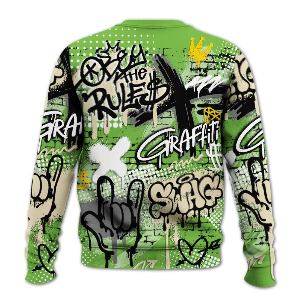 Sweatshirt To Match Air Max Waffle SP Action Green - True It Real Graffiti Streetwear All Over Print