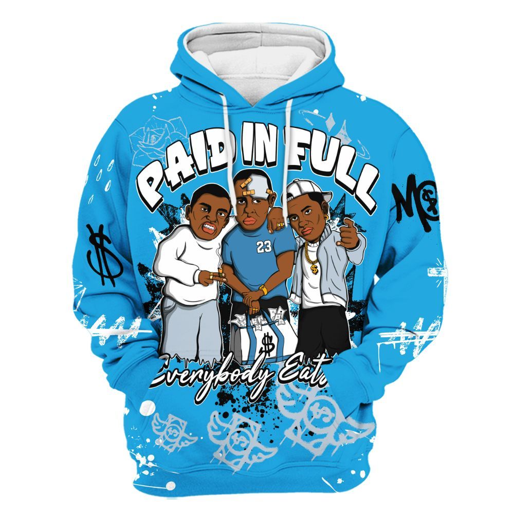 Hoodie To Match University Blue Low 2026 11s - Everybody Paid In Full Crayon All Over Print