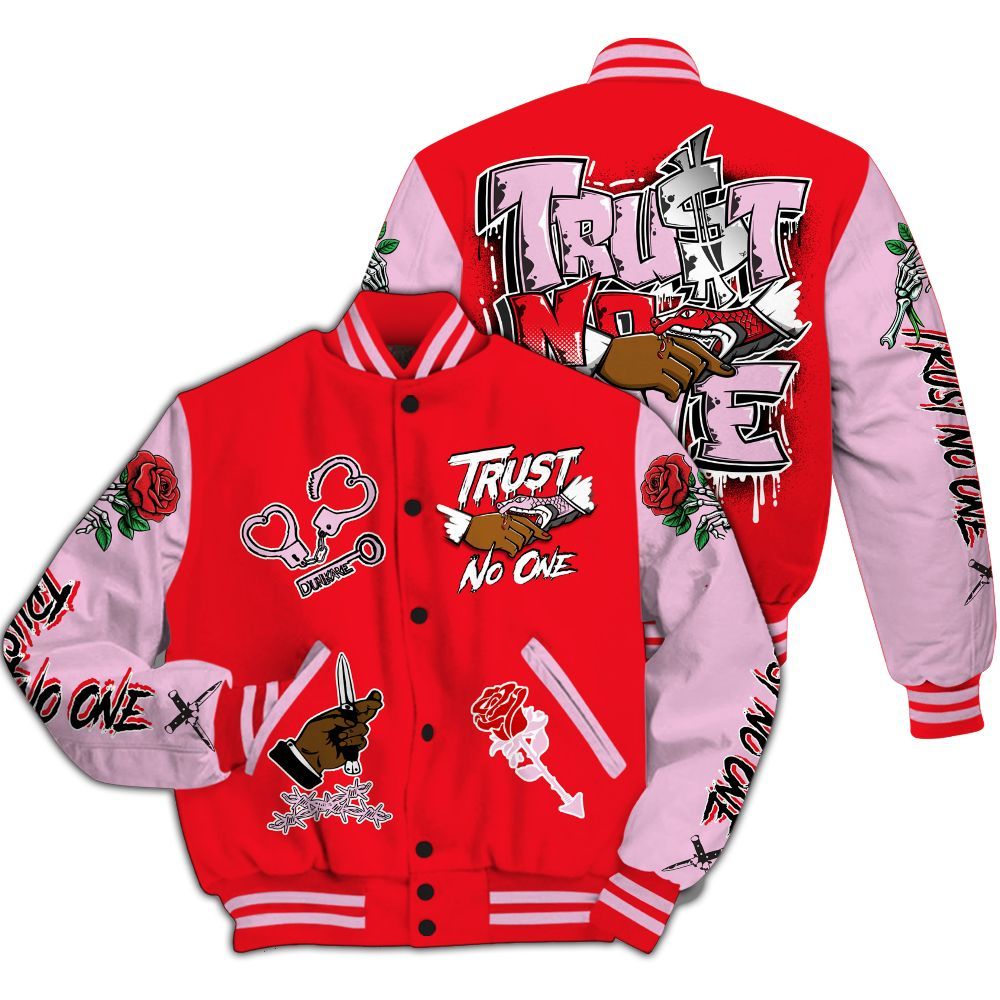 Varsity Jacket To Match Zoom Vomero 5 Valentine's Day 2025 - Trust No One Dripping All Over Print