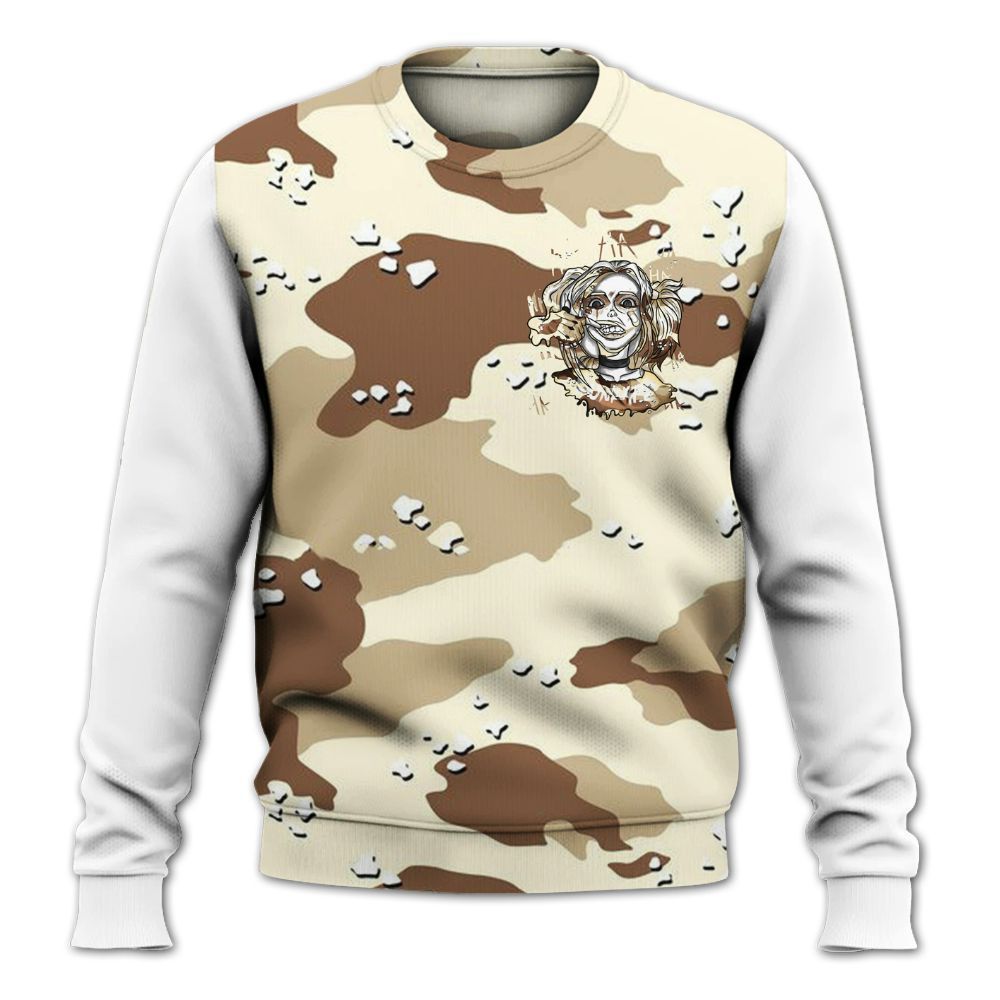 Sweatshirt To Match Desert Camo 3s - Custom Name Bad Girl HAHA All Over Print