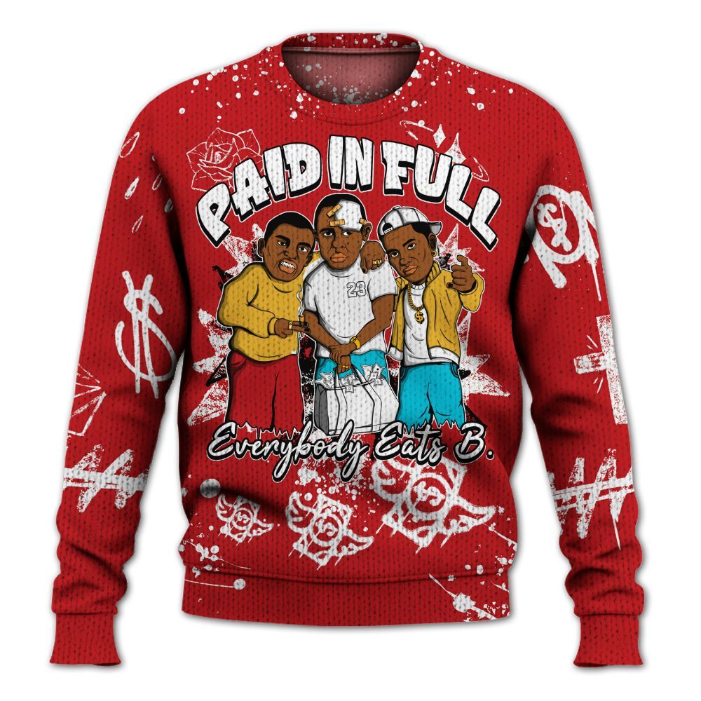 Knitted Sweater To Match Dunk Low Fruity Pebbles - Everybody Paid In Full Crayon