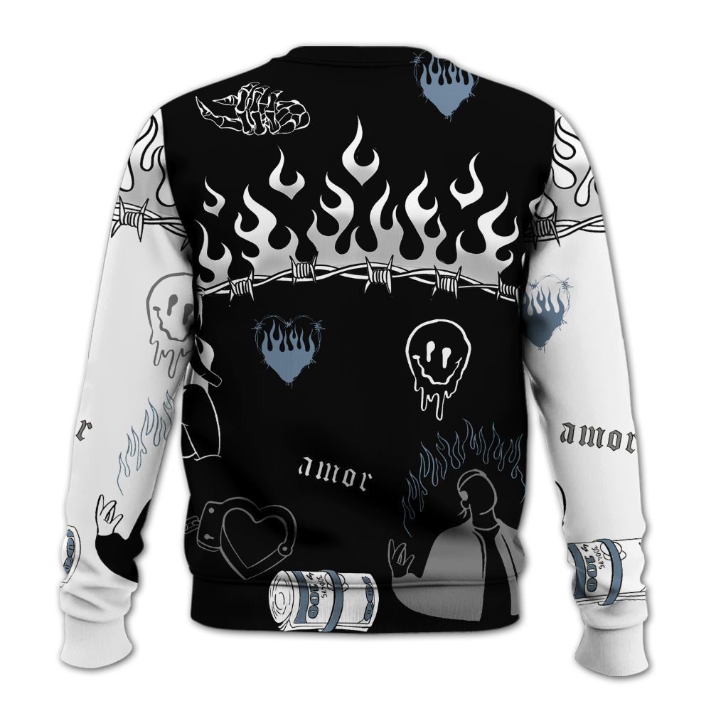 Sweatshirt To Match Black Chrome 6s - Snake Trust No One All Over Print