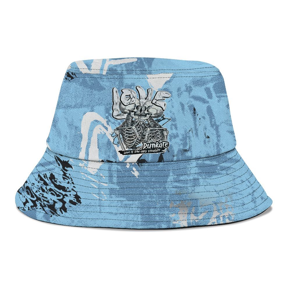 Bucket Hat To Match Legend Blue 11s - Skull Love Graphic
