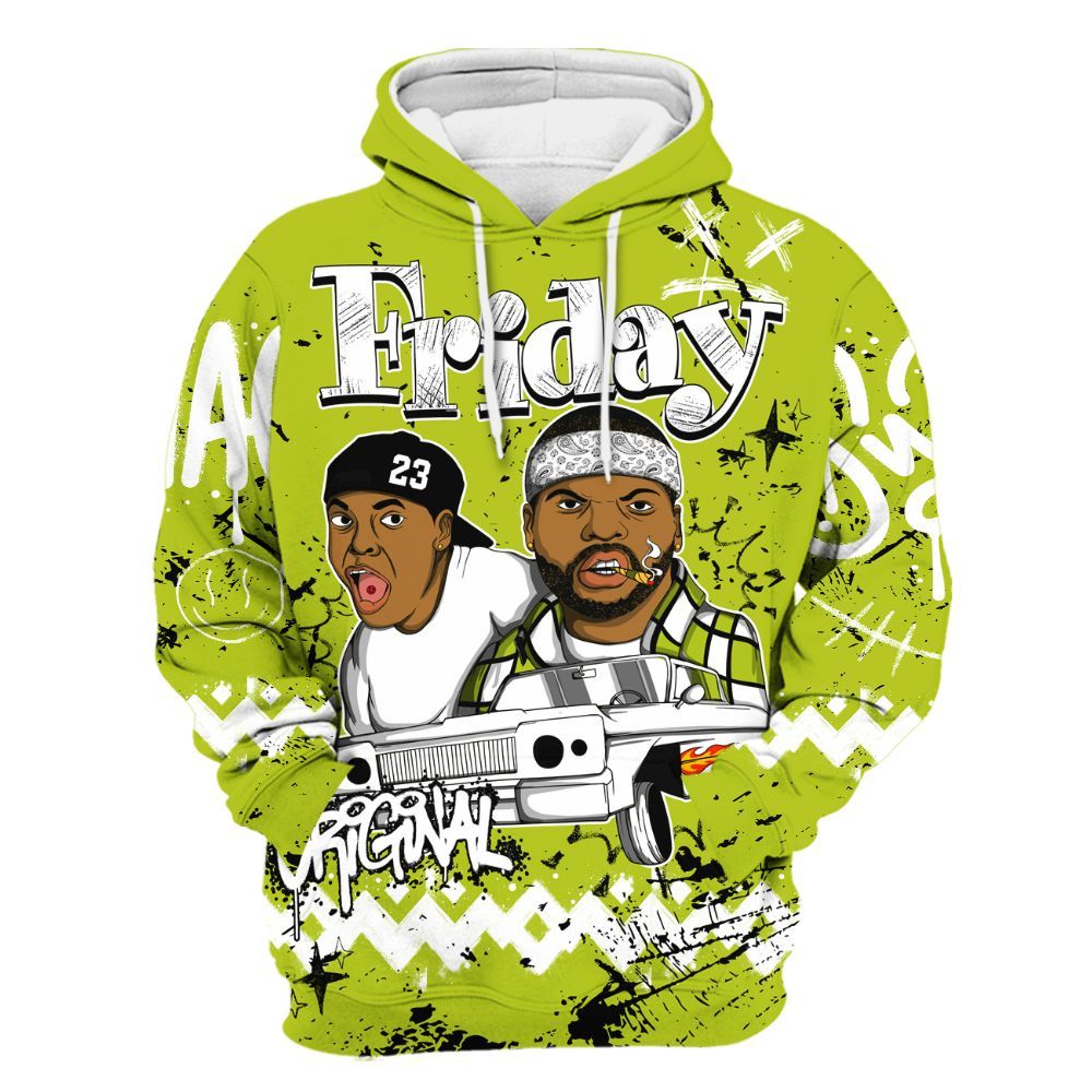 Hoodie To Match Bright Cactus 13s - Friday Sneaker Crayon All Over Print