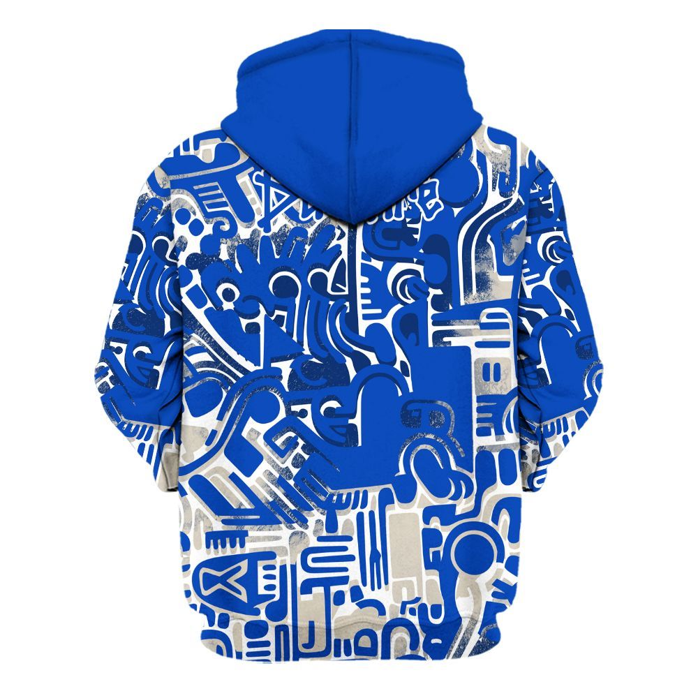 Hoodie To Match Low Game Royal 1s - Humble Hustle Doodle Retro All Over Print