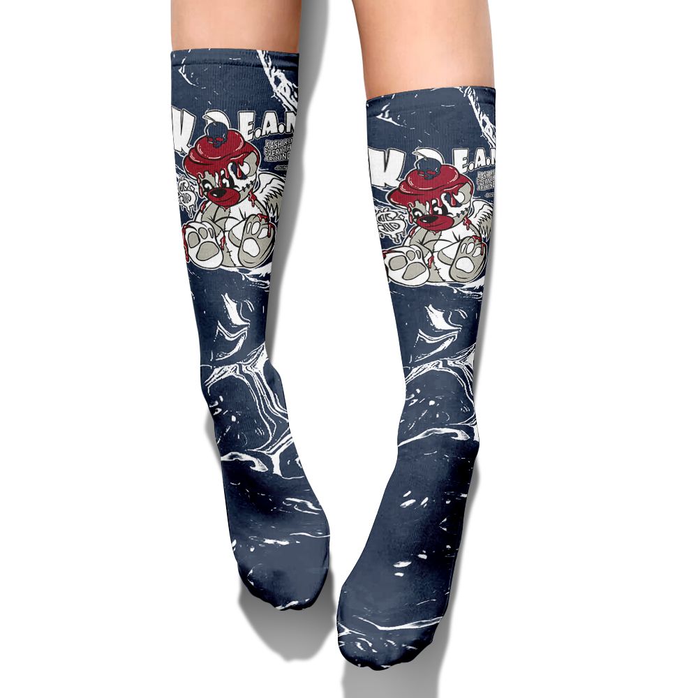 Sock To Match White Midnight Navy 6s - Loot Bear Liquid