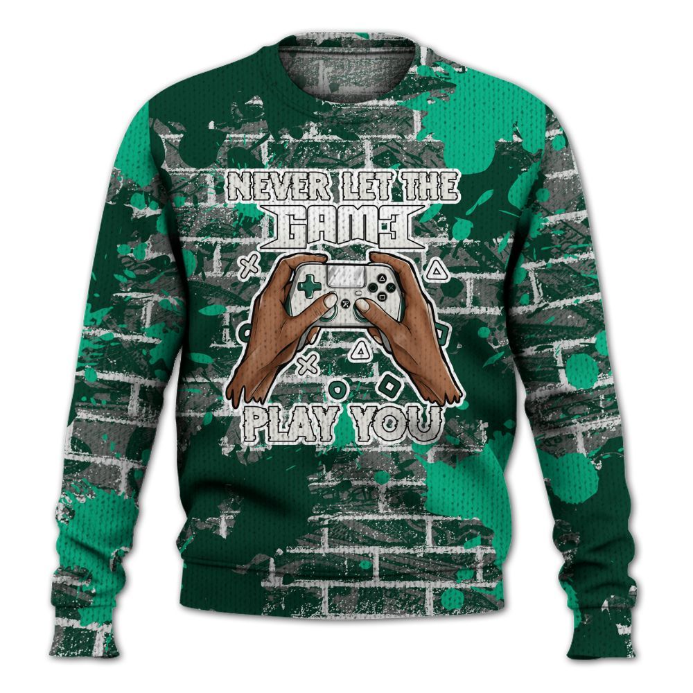 Knitted Sweater To Match Oxidized Green 4s - PlayGame Human Brick