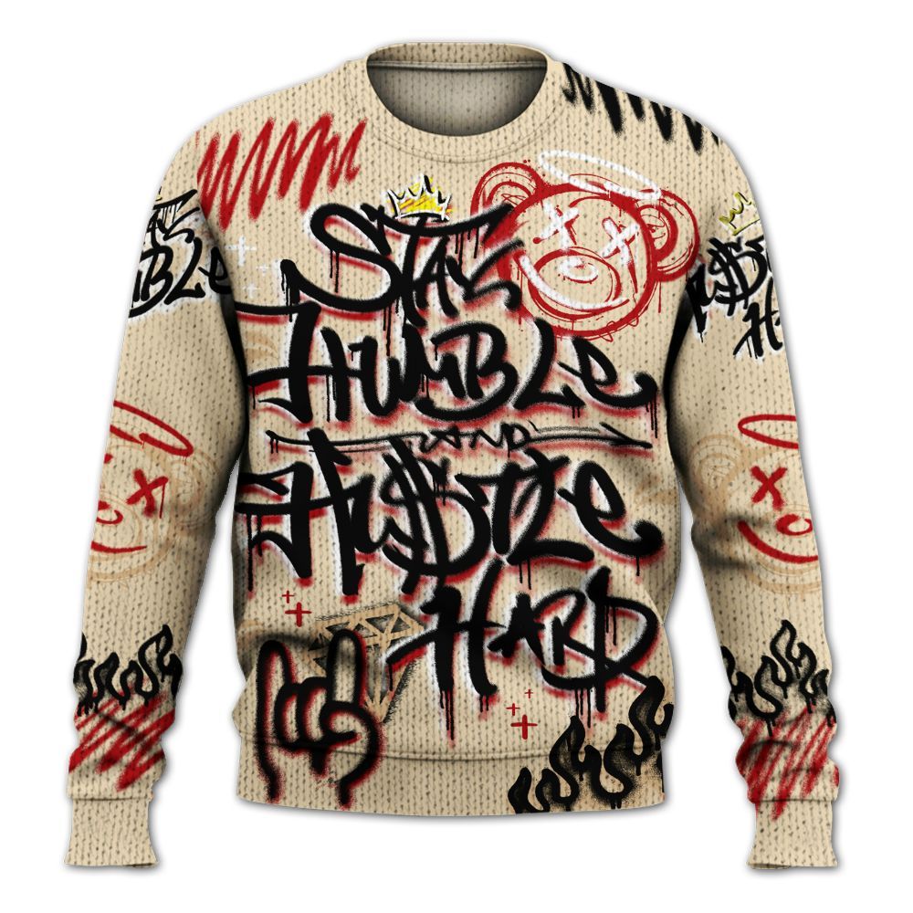 Knitted Sweater To Match Dunk Low Strawberry Waffle - Humble Drip Streetwear Graffity