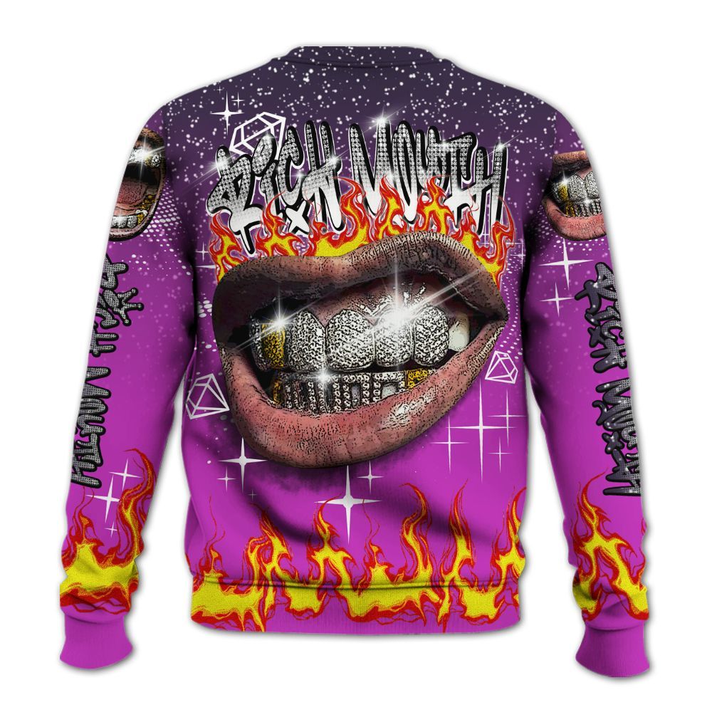 Sweatshirt To Match Ja 2 Staregazer - Rich Mouth Fire Rap Retro 90s All Over Print