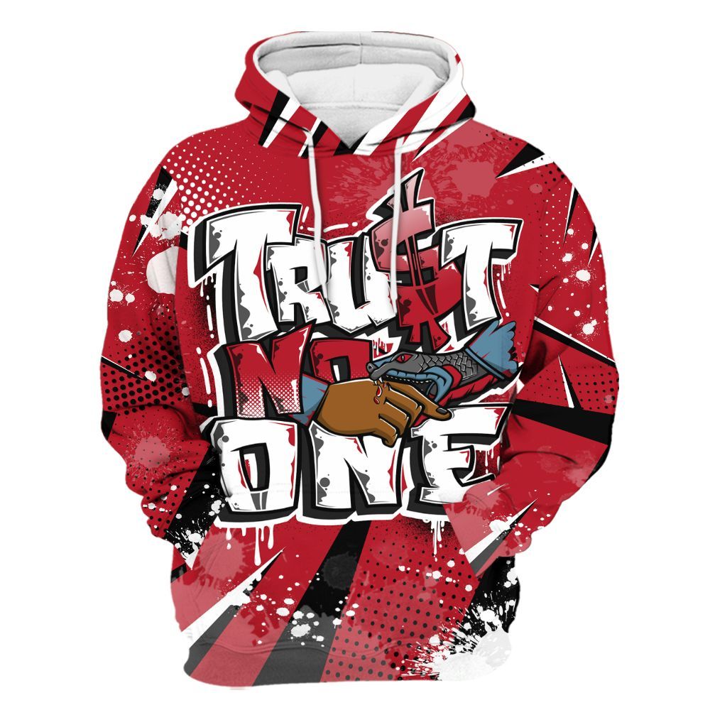Hoodie To Match Retro Raging Bull 5s - Poly Trust No One Dripping All Over Print