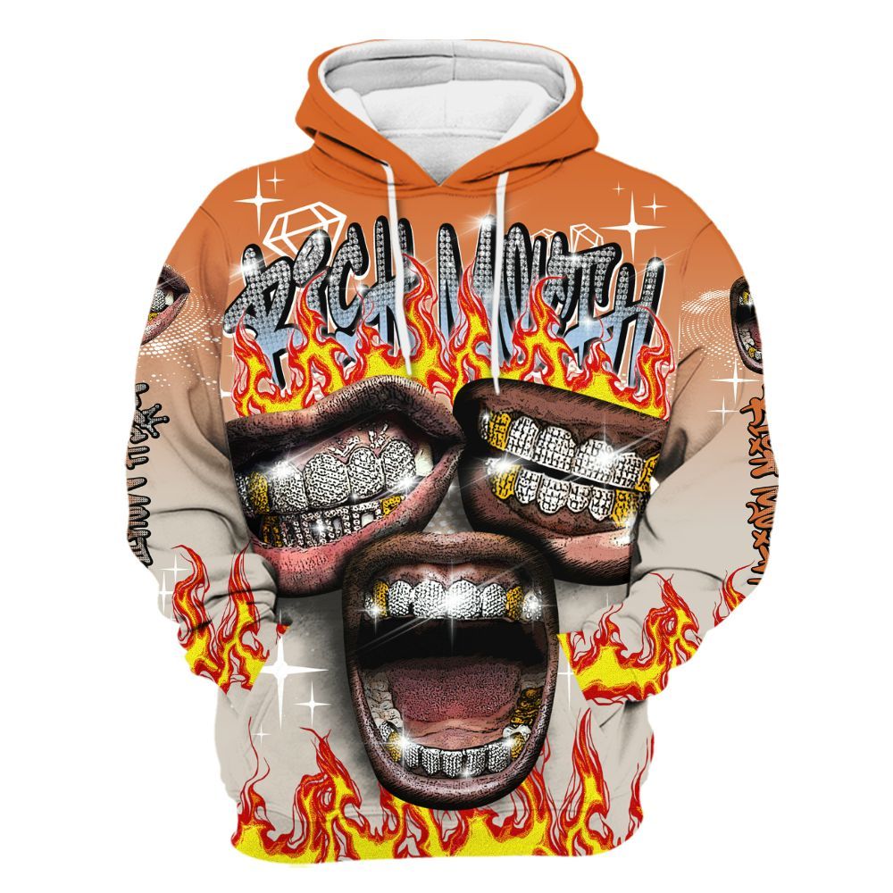 Hoodie To Match SE Craft 5s - Rich Mouth Fire Rap Retro 90s All Over Print