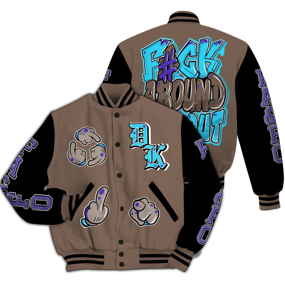 Varsity Jacket To Match Olive Concord 9s - F Around Find Out Graphic All Over Print