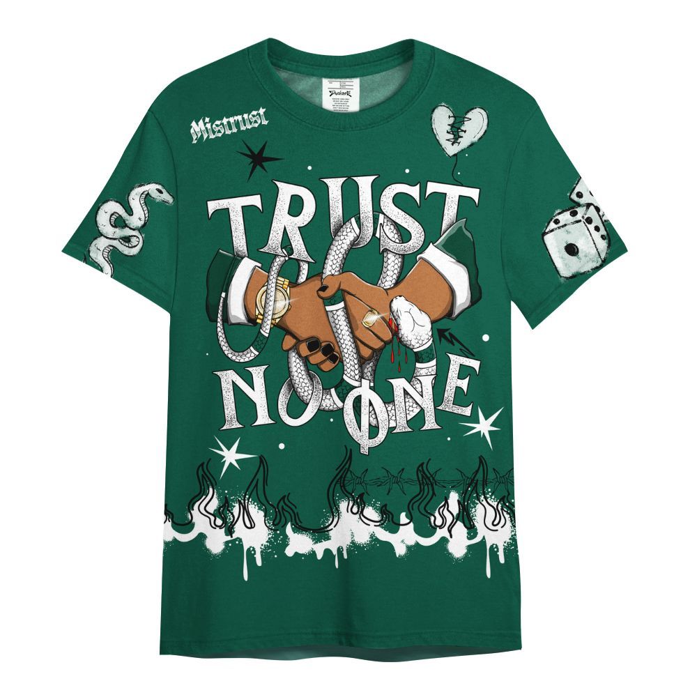 Shirt To Match Oxidized Green 4s - Trust No One Snake-Bite Doodle Crayon All Over Print