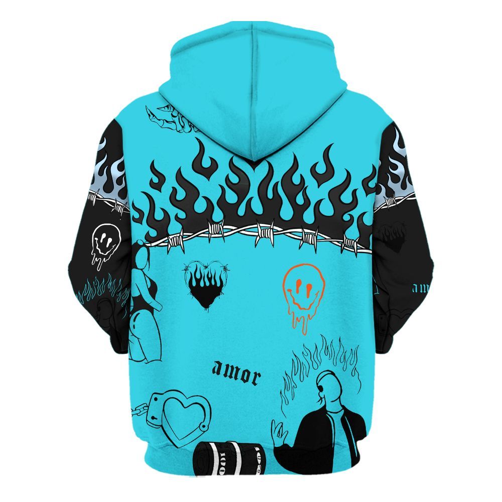 Hoodie To Match Retro Gamma Blue 11s - Snake Trust No One All Over Print