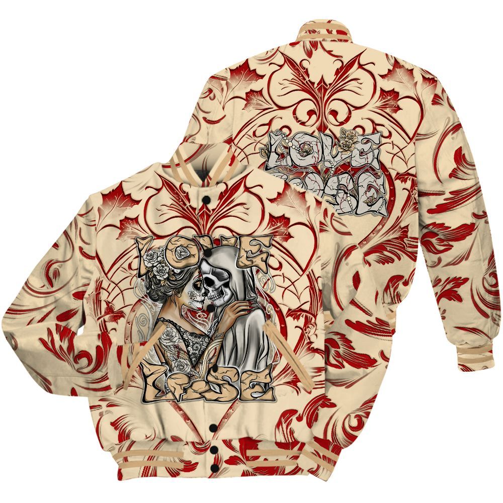 Varsity Jacket To Match Dunk Low Strawberry Waffle Shirt - Loves Lose Gothic All Over Print