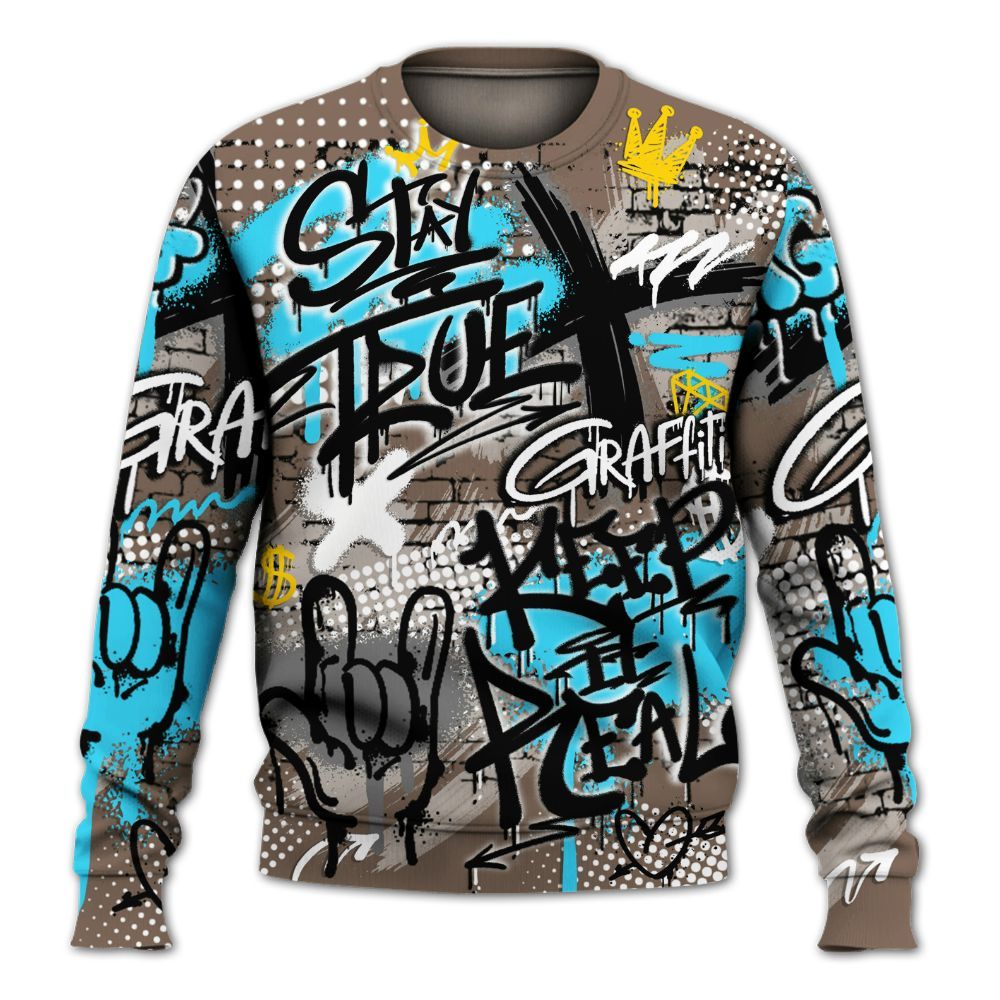 Sweatshirt To Match Olive Concord 9s - True It Real Graffiti Streetwear All Over Print