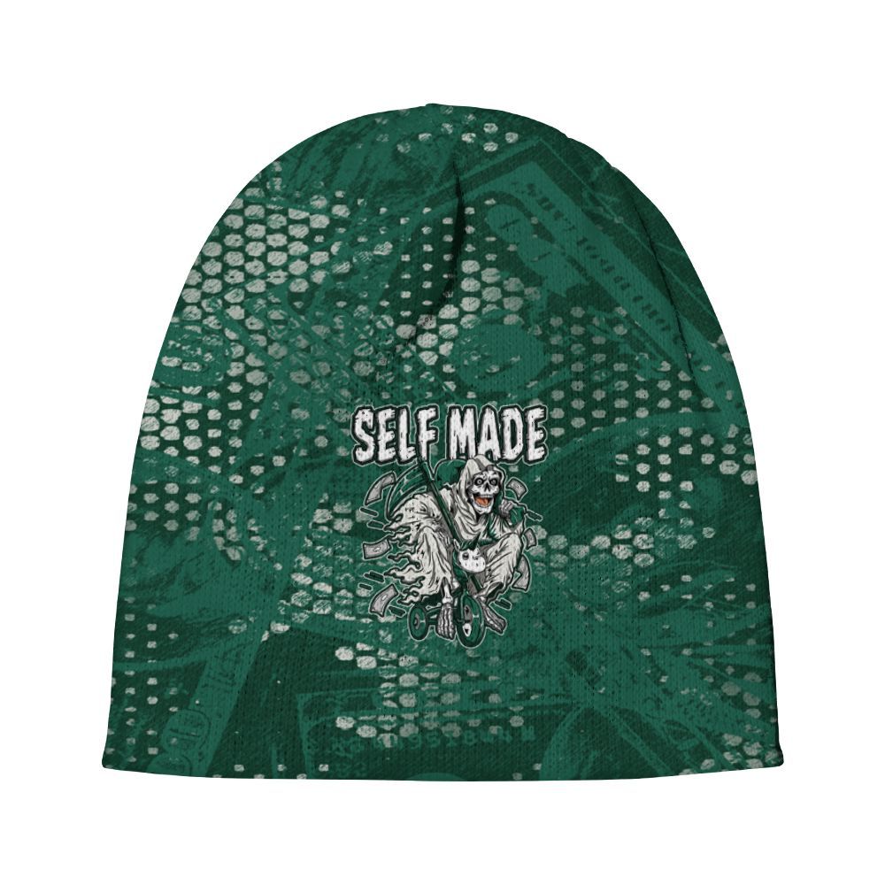 Beanie Hat To Match Oxidized Green 4s - Self Make Skeleton Banknotes Art Graphic