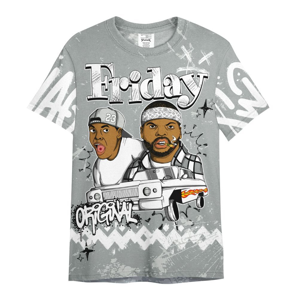 Shirt To Match Dunk Low White Light Smoke Grey - Friday Sneaker Crayon All Over Print