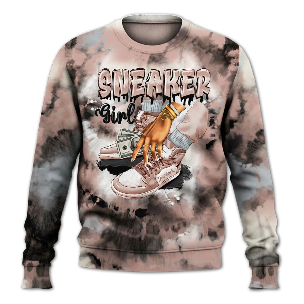 Sweatshirt To Match Air Force Low 1 Arctic Orange - SNEAKER Girl Money Drip Tie Dye All Over Print