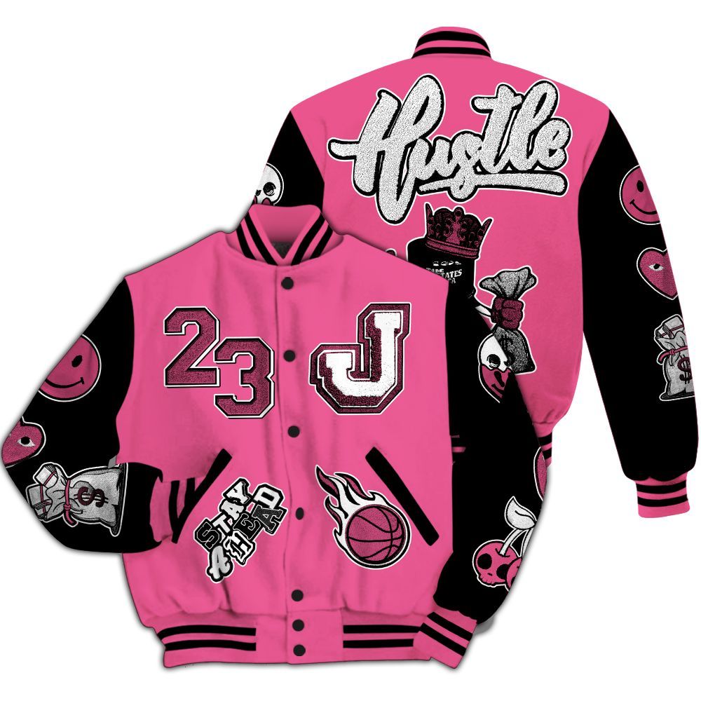 Varsity Jacket To Match Air Max SNDR Hyper Pink - Hustles Money Number 23 All Over Print