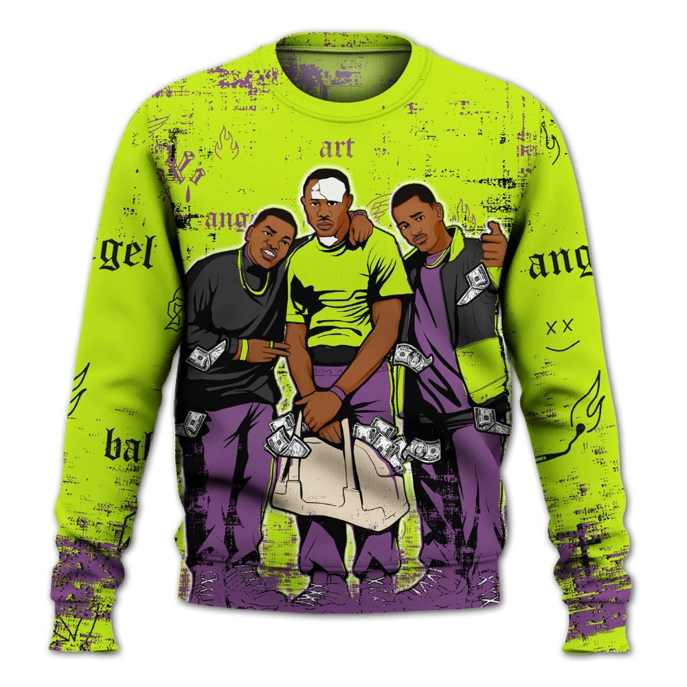 Sweatshirt To Match GS Black Barely Volt 11s - Paid In Full Money Street Graphic All Over Print