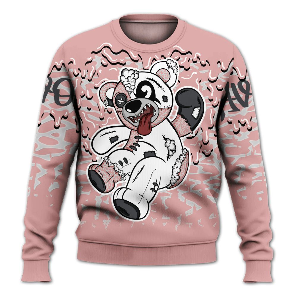 Sweatshirt To Match Red Stardust 3s - Havok Bear Dripping All Over Print
