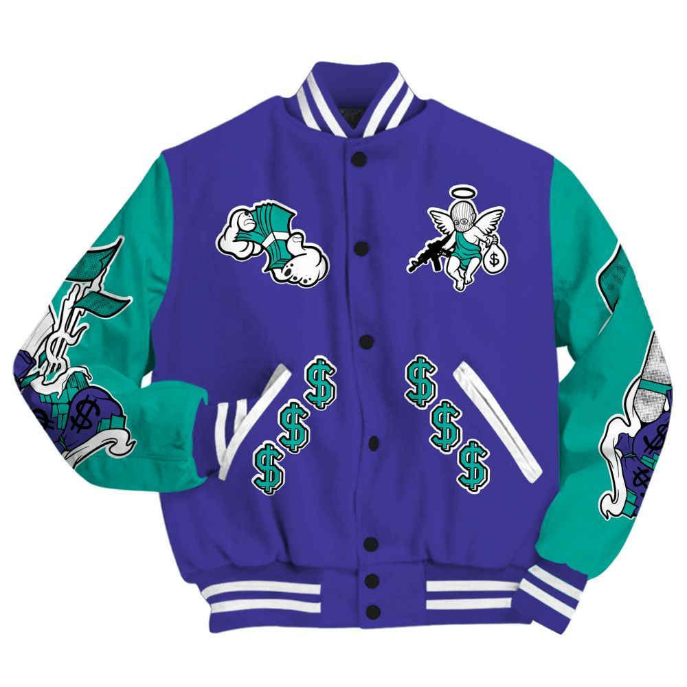 Varsity Jacket To Match Retro Grape 5s - Ones Move In Silence All Over Print