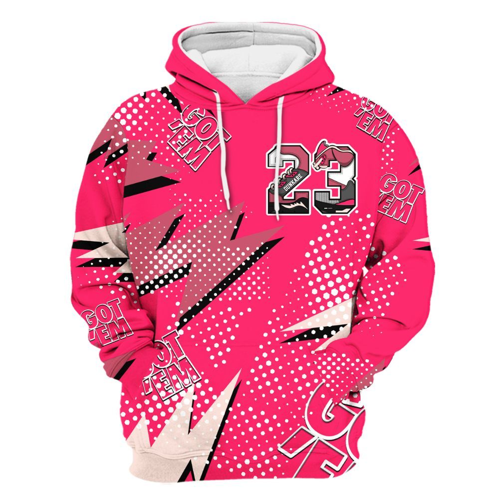 Hoodie To Match A'One Hyper Pink Shirt, Custom Name Number 23 5s All Over Print