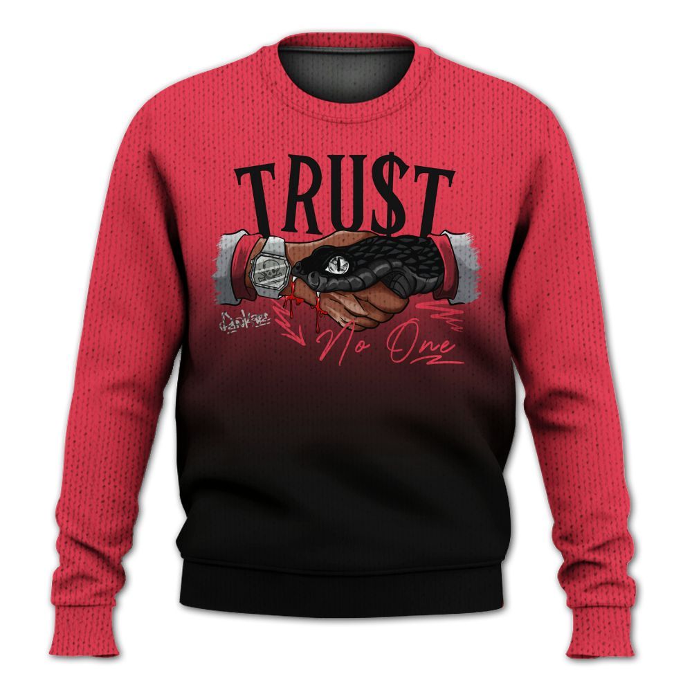 Knitted Sweater To Match Black Cement 3s - Snake Trust No One Drip