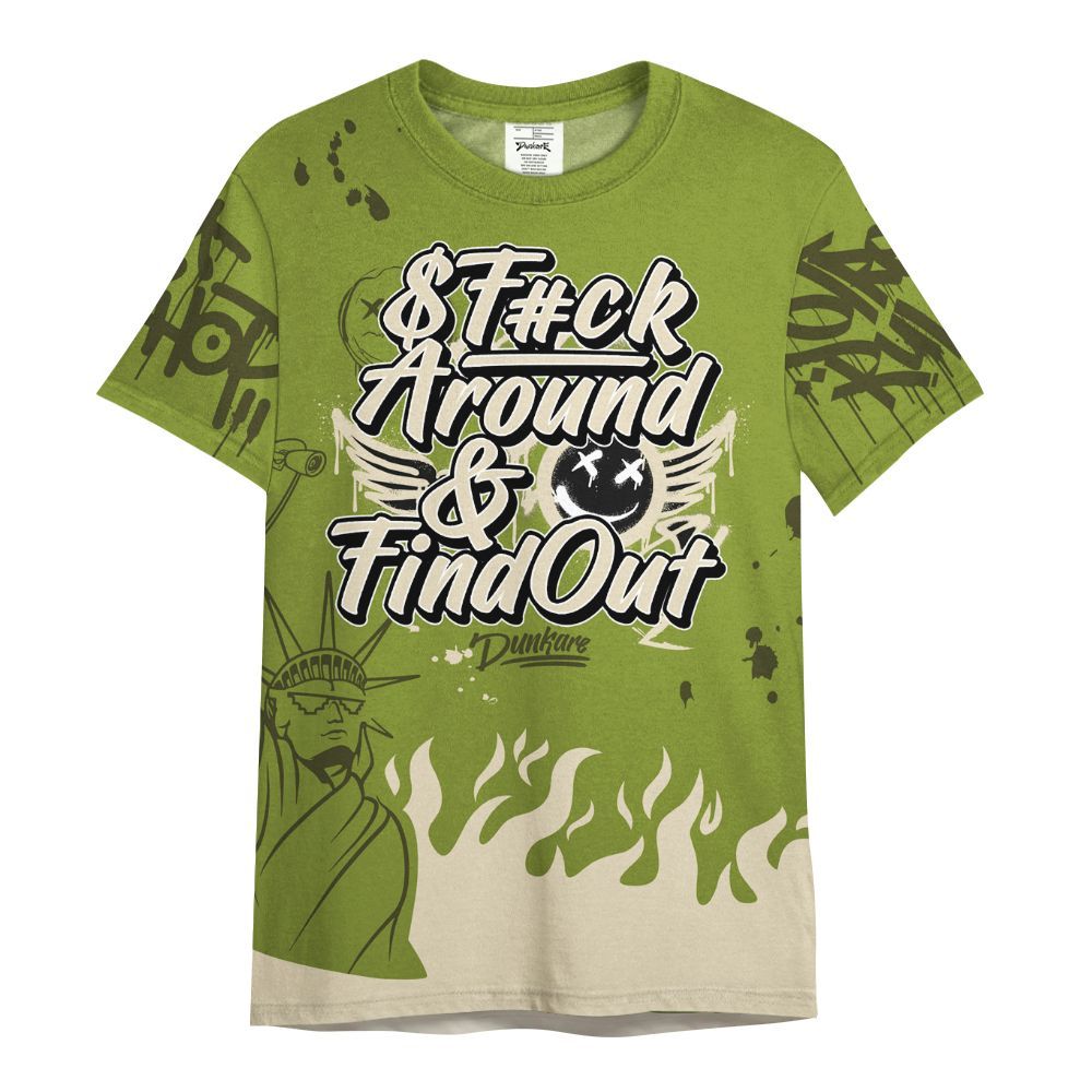 Shirt To Match SB Dunk Low Asparagus - Graphic Fck Around Find Out All Over Print
