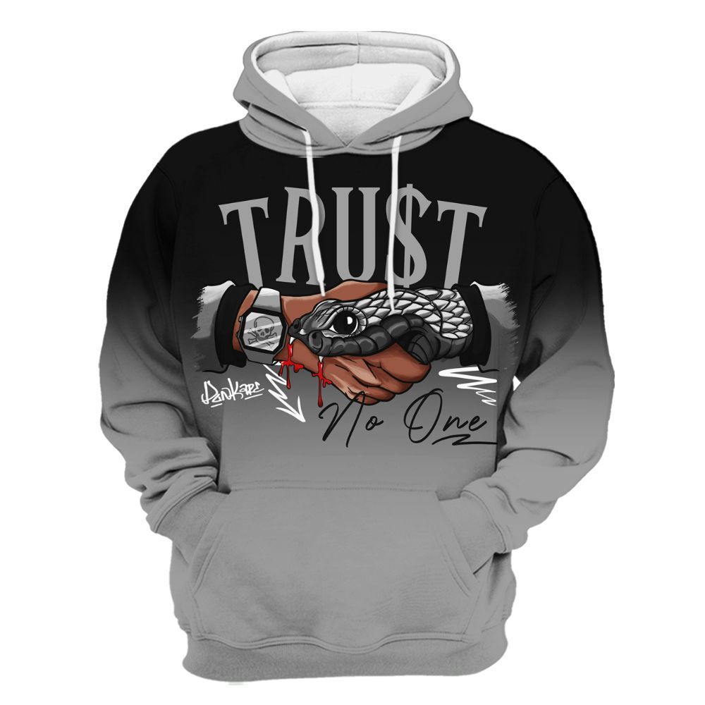 Hoodie To Match Black Wolf Grey 12s - Snake Trust No One Drip All Over Print