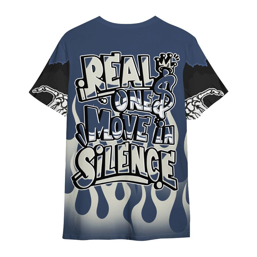 Shirt To Match Diffused Blue 3s - Ones Move In Silence Graphic Trapped All Over Print