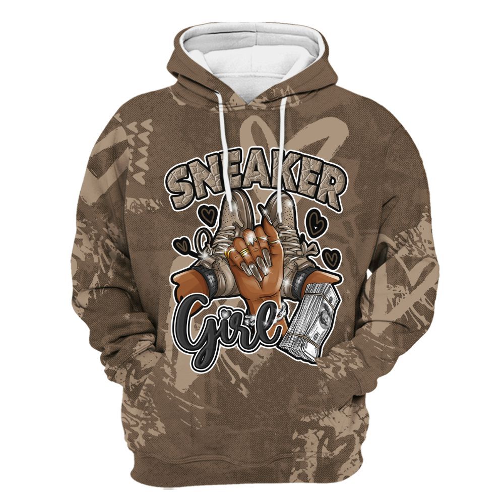 Hoodie To Match Dark Mocha Jack - Sneakerz Girlz Heart Grunge All Over Print
