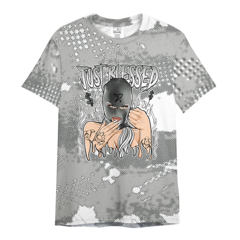 Shirt To Match Paris Cement Grey 4s - Blessed!! Smoke Dot All Over Print