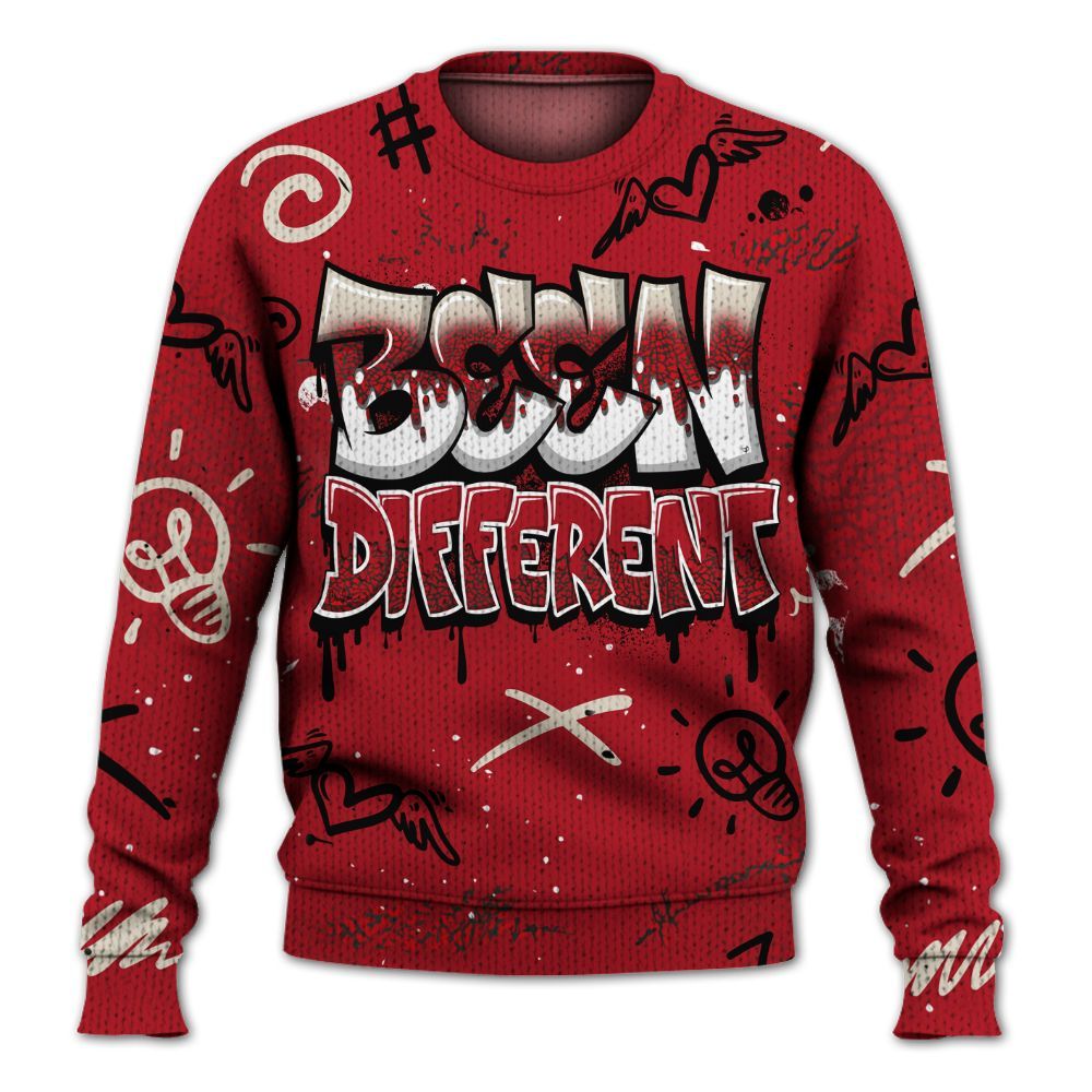 Sweater To Match Mid Red Cracked Leather 1s - Drip Been Di2ferent Graphic