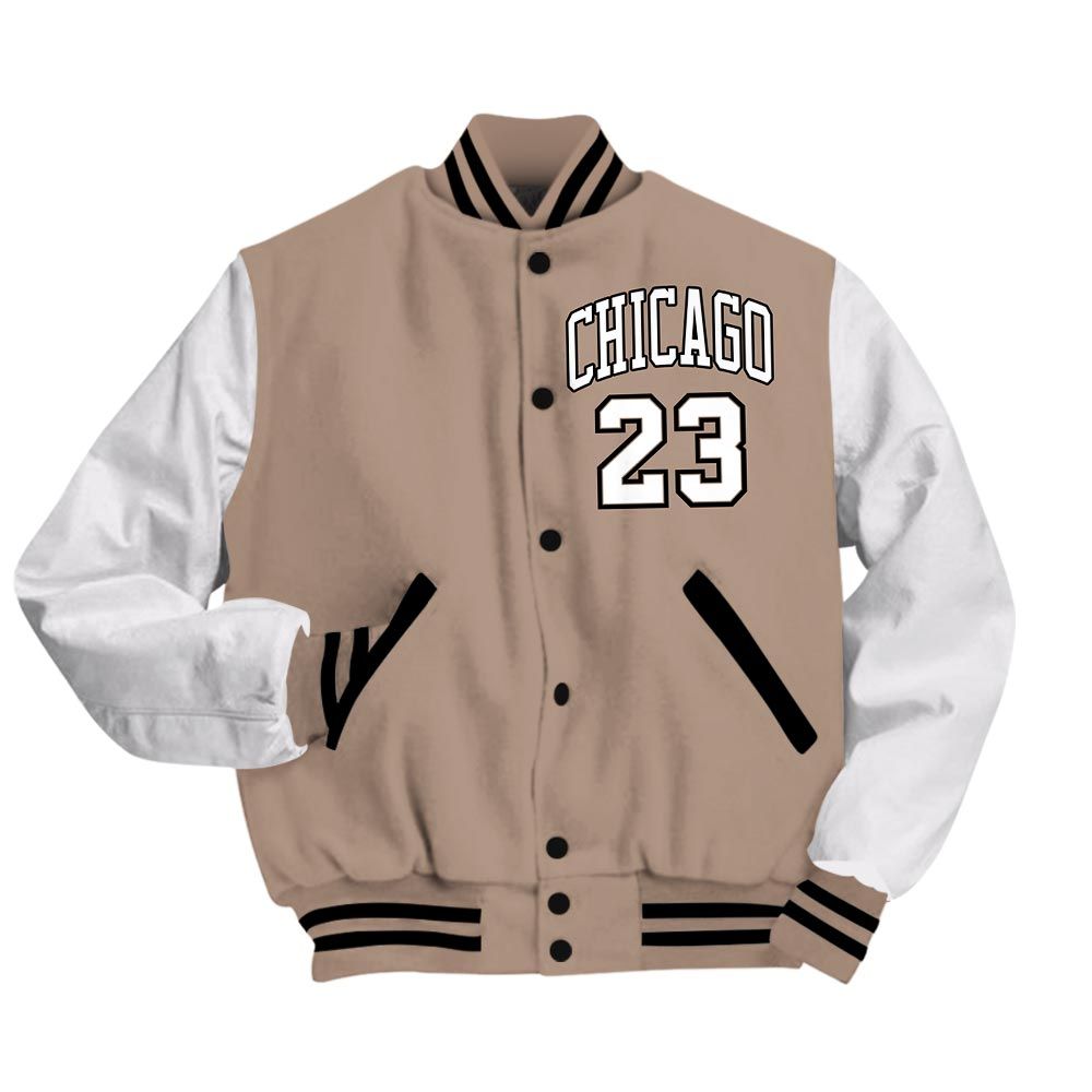 Varsity Jacket To Match Varsity Jacket Custom Name Chicago 23, OG Latte 1s - To Match Sneaker OG Latte 1s 2504 NCT