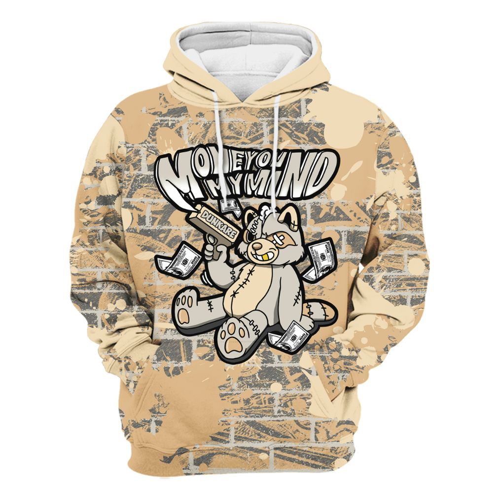 Hoodie To Match Dunk Low Strawberry Waffle - Money On My Mind Raccoon Brick All Over Print