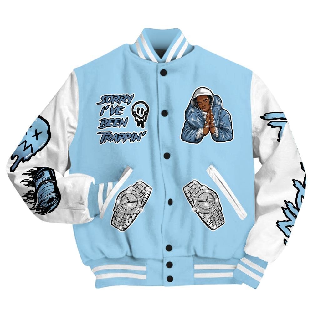 Varsity Jacket To Match Legend Blue 11s - Trappin' Unique All Over Print