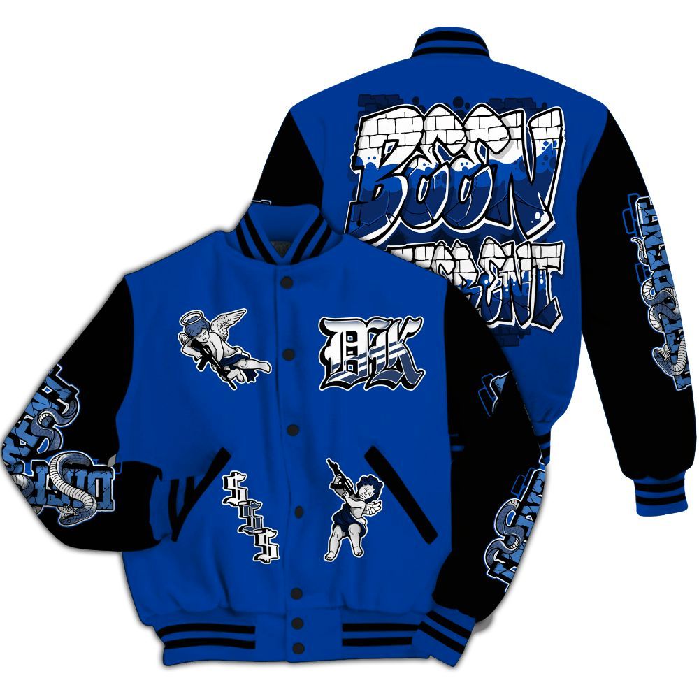 Varsity Jacket To Match Hyper Royal 12s - To Different Graphic Basketball Varsity Jacket All Over Print