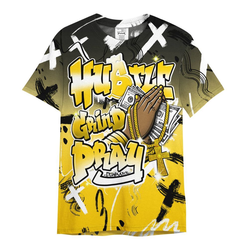 Shirt To Match Corteiz Air Max 95 Tour Yellow - Money Hustle Grind Pray All Over Print